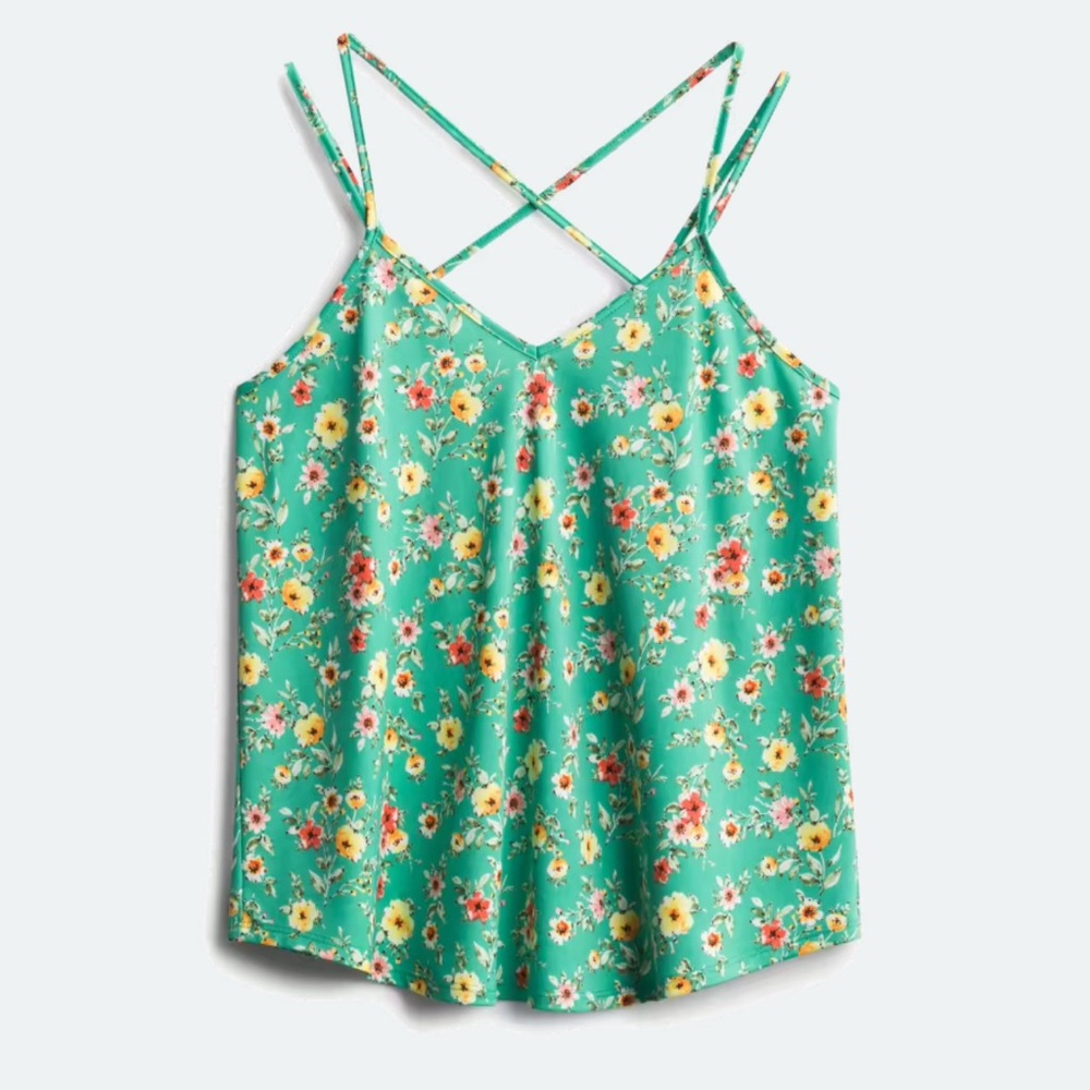 Papermoon Green Sleeveless Relaxed Camisole